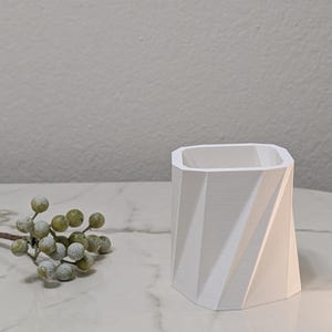 Slanted Succulent Planter – 3D Printed Modern Pot – Minimalist Indoor Decor - Inclinée