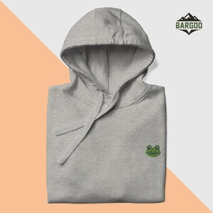 BARGOO® Unisex frog Hoodie – Handmade Embroidered Hoodie, Premium Hooded Sweater, Hoodie Embroidery, Multiple Colors Available!