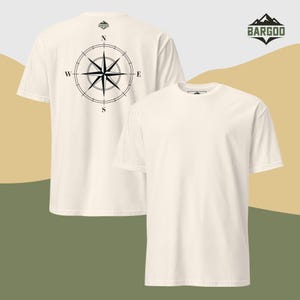 BARGOO® T-shirt unisex con bussola, maglietta da avventura, maglietta da escursionismo, maglietta da esterno, maglietta da campeggio, maglietta da natura, esplorazione, maglietta da montagna