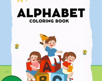 ABC Coloring Book | Alphabet Coloring Book PDF with Letter Tracing and Vocabulary Words | Fun Alphabet Colouring Pages for Kids