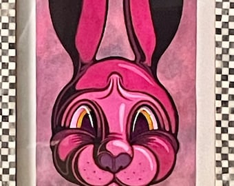 Original Art • Painting • Happy Hare • Portrait • Illustration • One of a Kind • Retro Style