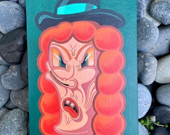Original Acrylic Painting: Witches of Elderwick Portrait on Wood (5x9)