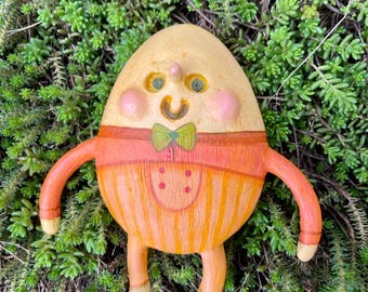 Handmade Humpty Dumpty Sculpture: Paper Mache Spring Wall Art