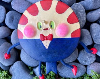 Original Art, Paper Mache Peppermint Butler Adventure Time Character, Wall Sculpture, Handmade, Hand Painted
