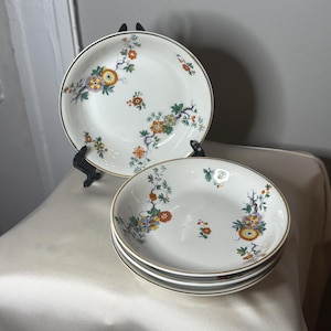 Limoges France Porcelain Floral Bowl, Set of 4