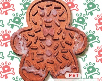 Gingerbread Lick Mat | Dog Lick Mats | Dog Enrichment | Dog Slow Feeder | Frozen Treat Mat | Dog Anxiety Relief | Dishwasher Safe Pet Mat