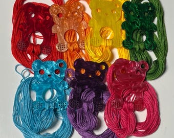 Pearlized Gummy Bear Embroidery Floss Bobbin | Thread Organizer, 14-Pack