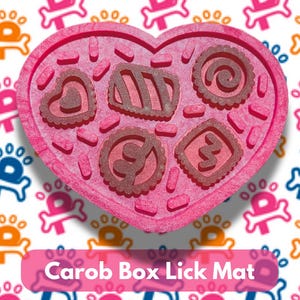 Carob Box Lick Mat | Dog Lick Mats | Dog Enrichment | Dog Slow Feeder | Frozen Treat Mat | Dog Anxiety Relief | Dishwasher Safe Pet Mat
