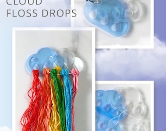 Cloud Floss Drop | Thread Bobbin | Embroidery Floss Storage | Needlepoint Project Thread Holder | Thread Organizer
