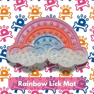 Rainbow Lick Mat | Dog Lick Mats | Dog Enrichment | Dog Slow Feeder | Frozen Treat Mat | Dog Anxiety Relief | Dishwasher Safe Pet Mat