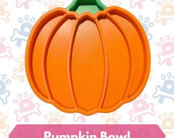 Pumpkin Slow Feeder Bowl for Dogs Cats | Enrichment Treat Anxiety Relief