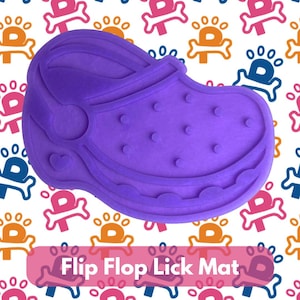 Flip Flop Lick Mat | Dog Lick Mats | Dog Enrichment | Dog Slow Feeder | Frozen Treat Mat | Dog Anxiety Relief | Dishwasher Safe Pet Mat