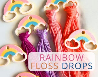 Rainbow Floss Drops | Embroidery Thread Organizer, 6-Pack