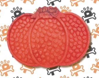 Pumpkin Lick Mat | Dog Lick Mats | Dog Enrichment | Dog Slow Feeder | Frozen Treat Mat | Dog Anxiety Relief | Dishwasher Safe Pet Mat