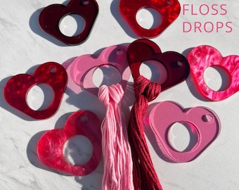Heart Floss Drops | Embroidery Thread Organizer, 8-Pack