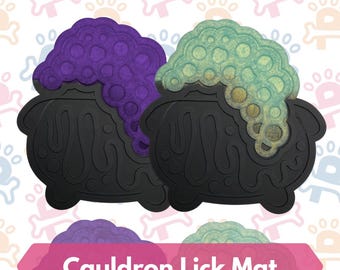 Cauldron Silicone Lick Mat for Dogs and Cats | Slow Feeder Enrichment | Frozen Treat Anxiety Relief | Dishwasher Safe Pet Mat