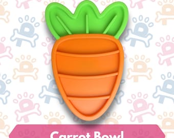 Carrot Slow Feeder Bowl for Dogs Cats | Enrichment Treat Anxiety Relief