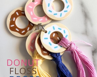 Donut Floss Drops | Embroidery Thread Bobbin, Needlepoint Organizer (6-Pack)