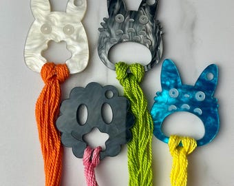 Floss Anime Drop | Thread Bobbin | Embroidery Floss Storage | Needlepoint Project Thread Holder | Thread Organizer