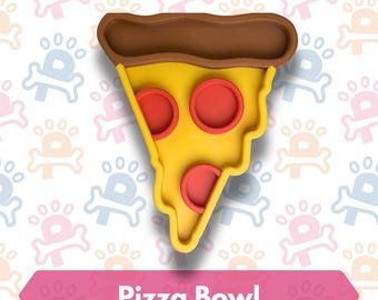 Pizza Slow Feeder Bowl for Dogs Cats | Enrichment Treat Anxiety Relief