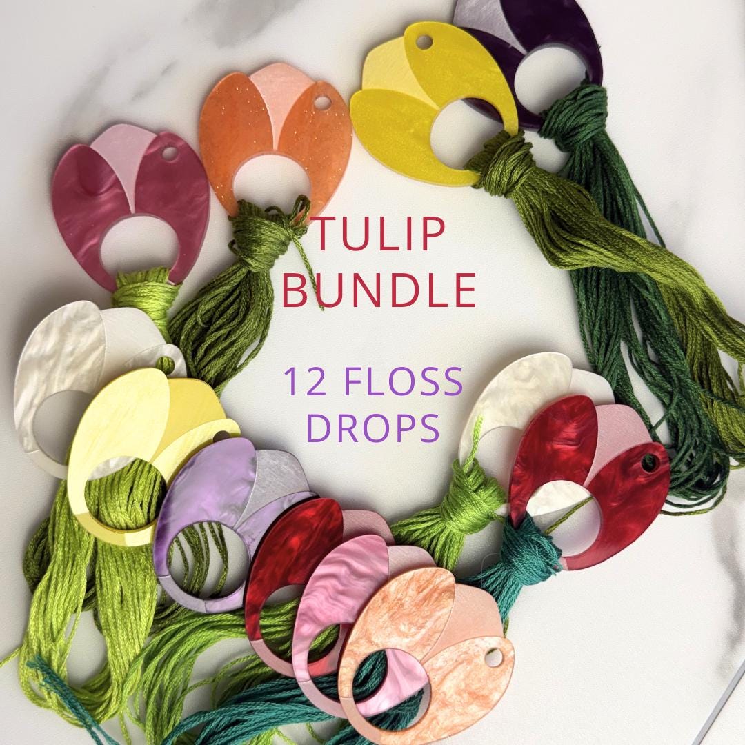 Tulip Flower Floss Drop | Thread Bobbin | Embroidery Floss Storage ...
