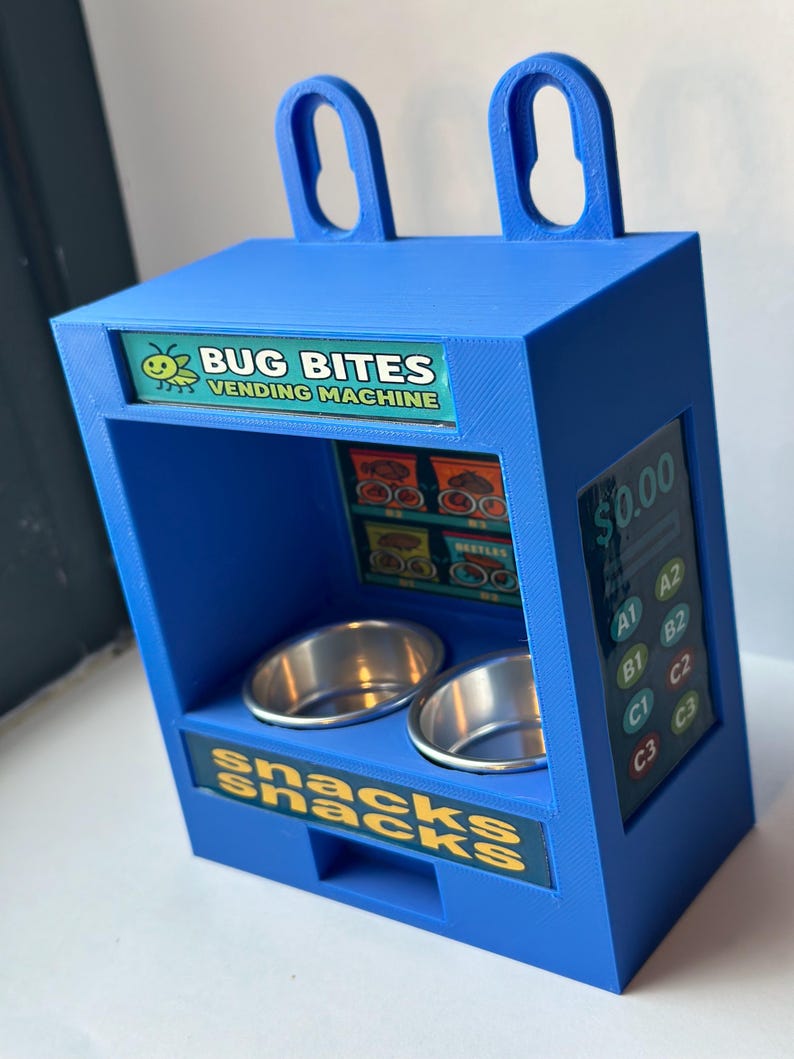 Bug Bites Vending Machine Feeder Blue (food/water Bowl for , Crested ...