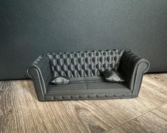 XL BLACK Couch Deluxe Faux | Reptile Enclosures & Decor (Bearded Dragon , Lepord Gecko , Reptile , Hamsters , Etc)