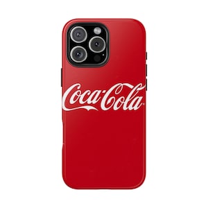 Custodia per telefono resistente ispirata alla Coca Cola, custodia per telefono retrò Coca Cola, tema soda classica, custodia per smartphone con bevanda vintage, scocca per telefono rossa e bianca