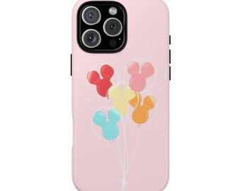 Pink Disney Balloon Phone Case, Protective Cartoon Cover