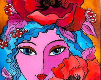 On Fire, Ukrainian Traditional Glass Paintings, Ukrainian Folk Art