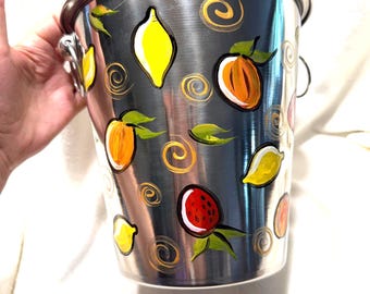Hand Painted Wine Cooler with Fruits