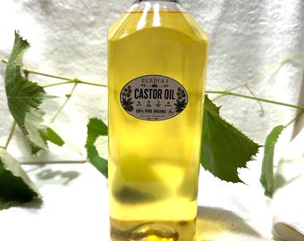 100% Pure Organic Castor Oil for Hair Growth and Skin Care, 32 oz Bulk Bottle, Moisturizer for Eyelashes, Eyebrows, and Body Oil