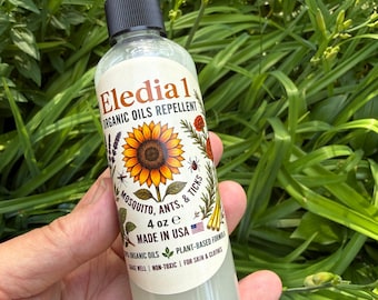NEW 4oz Organic Essential Oil Bug Spray - Defends Against Mosquitoes, Ticks, Fleas & Ants