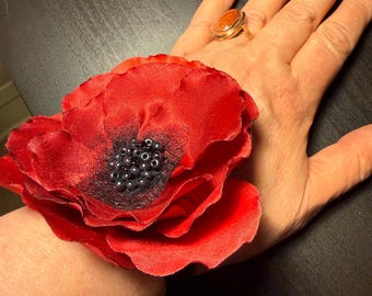 Medium/Large Red Poppy Corsage