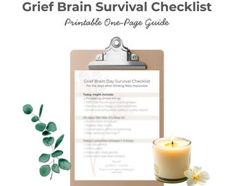 Healing After Loss | Grief Support Checklist for Widows | Mental Fog and Overwhelm Relief | Digital Download
