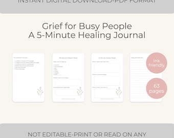Lost Spouse Journal for Healing, 5-minute Grief Support, Widows, Widowers, Emotional & Loss Recovery