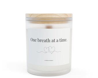 Grief Support Candle, Frosted Jar, Wooden Wick, Coconut-Soy Wax, Sympathy Gift