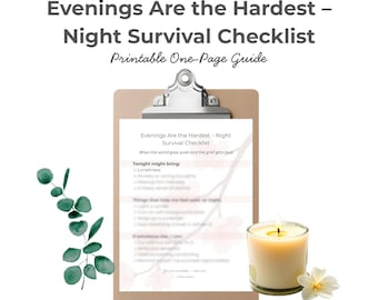 Healing After Loss, Bedtime Checklist, Grief Support, Comfort for Widows, Husband Loss, PDF