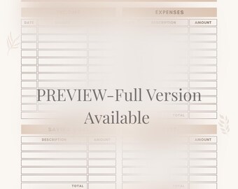 One-Page Monthly Budget Planner | Printable & Reusable