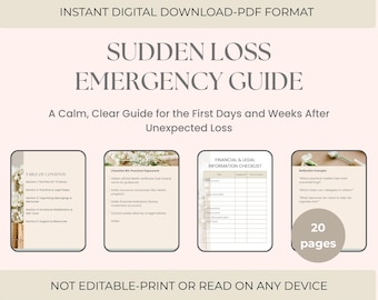 Bereavement Support Guide| Emotional First Aid Kit| Death Loss | Digital download