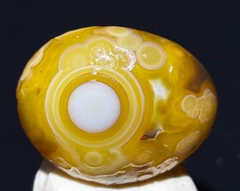 Beautiful Gobi Agate Eye Agate Stone From Mongolia, Natural Desert Tumbled Palm Stone, Healing Agate, Unique Gift. #510