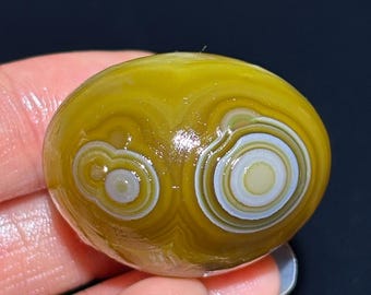 Beautiful Gobi Agate Eye Agate Stone From Mongolia, Natural Desert Tumbled Palm Stone, Healing Agate, Unique Gift. #528