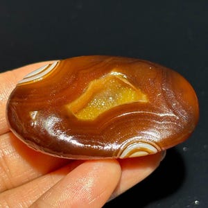 Beautiful Gobi Agate Eye Agate Stone From Mongolia, Natural Desert Tumbled Palm Stone, Healing Agate, Unique Gift. #213