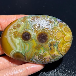 Belle pierre d'agate oeil d'agate de Gobi de Mongolie, pierre de palmier naturelle du désert, agate curative, cadeau unique.