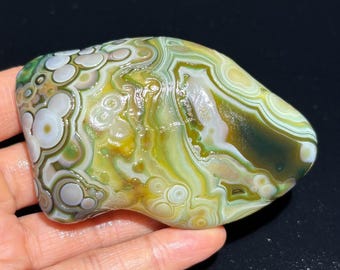 Beautiful Gobi Agate Eye Agate Stone From Mongolia, Natural Desert Tumbled Palm Stone, Healing Agate, Unique Gift. #146