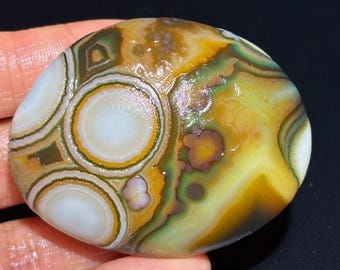 Beautiful Gobi Agate Eye Agate Stone From Mongolia, Natural Desert Tumbled Palm Stone, Healing Agate, Unique Gift. #112
