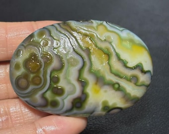 Gobi Eye Agate Stone From Mongolia, Natural Desert Tumbled Palm Stone.