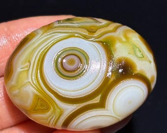 Beautiful Gobi Agate Eye Agate Stone From Mongolia, Natural Desert Tumbled Palm Stone, Healing Agate, Unique Gift. #129
