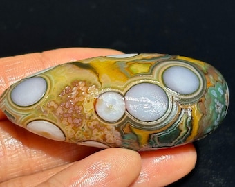 Beautiful Gobi Agate Eye Agate Stone From Mongolia, Natural Desert Tumbled Palm Stone, Healing Agate, Unique Gift. #130