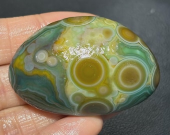 Gobi Eye Agate Stone From Mongolia, Natural Desert Tumbled Palm Stone.